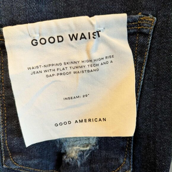 Good American Good Waist Indigo203 Skinny Jeans NWT - Picture 2 of 4